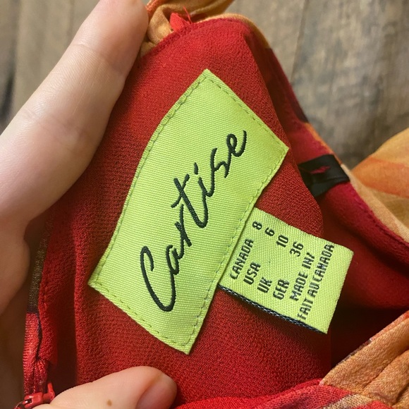 90s small-medium floral midi dress - Picture 5 of 7